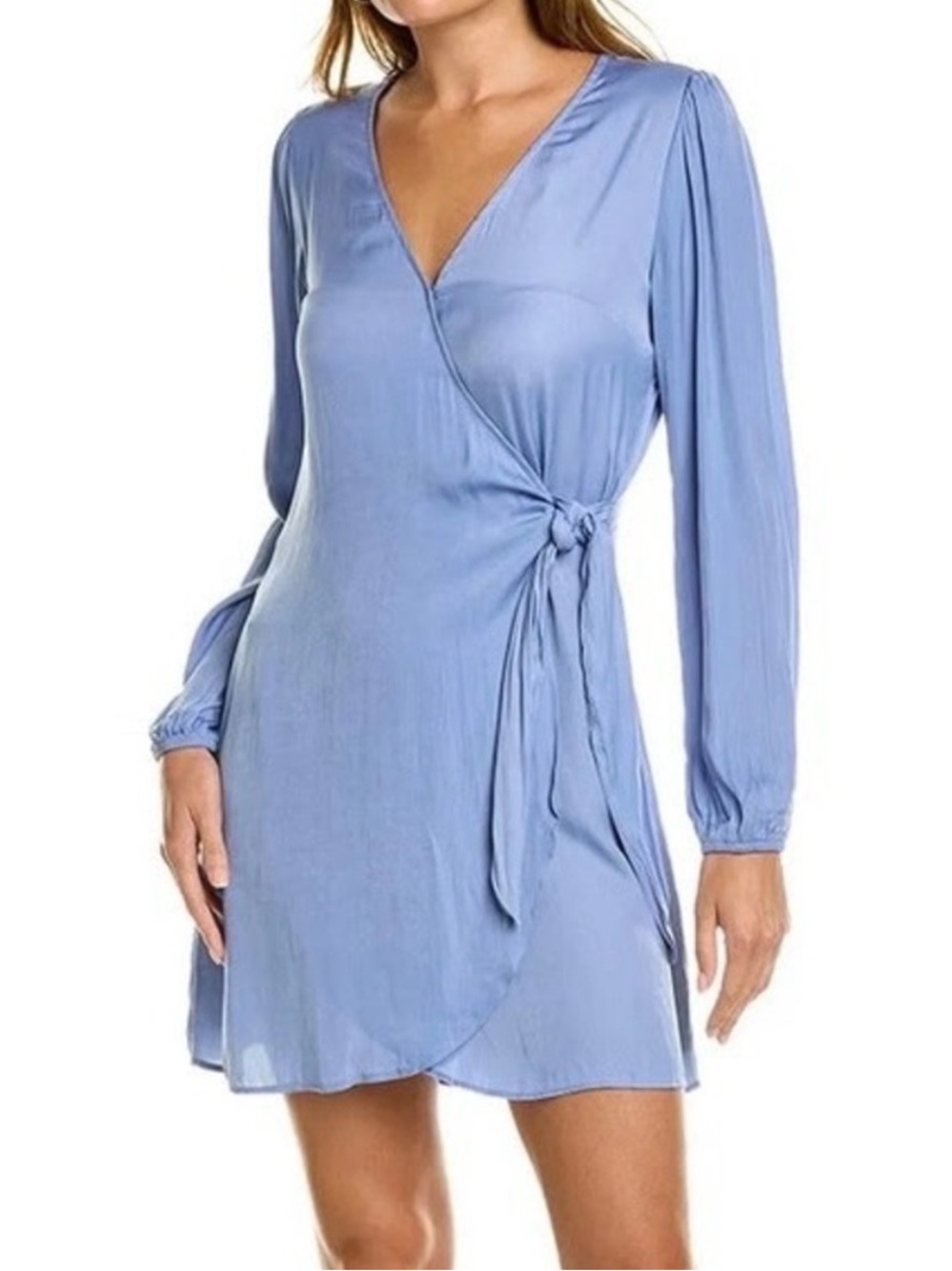Socialite Satin Long Sleeve Wrap Dress NWOT $89